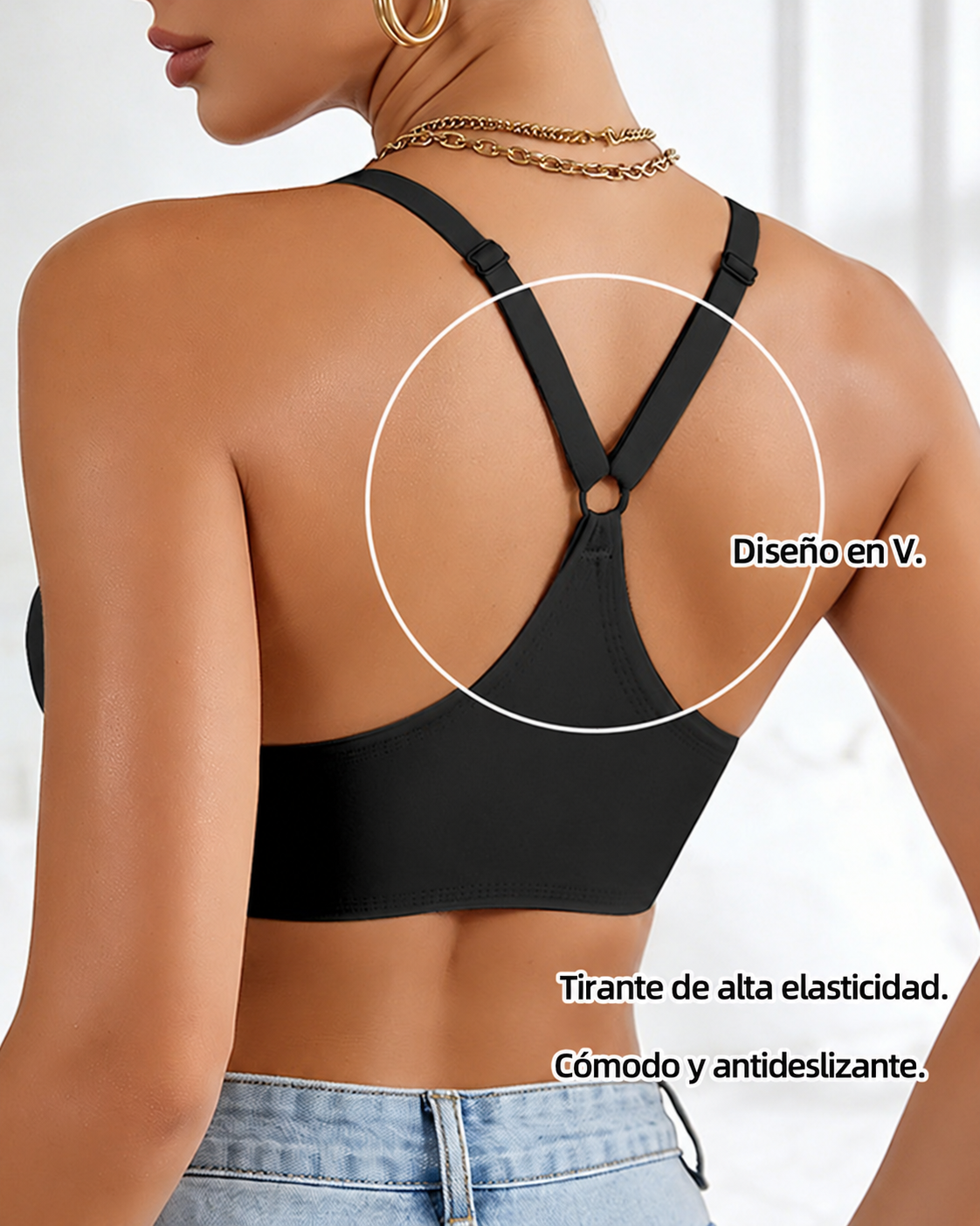 Sujetador push-up invisible con cierre frontal espalda alisadora y sin aros