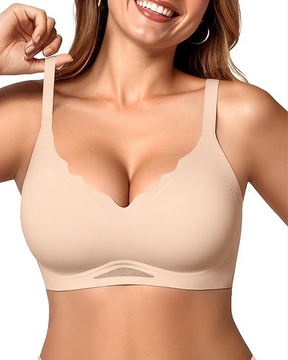 Brasier push-up con forma de abanico, sin aros, con soporte suave y antiflacidez