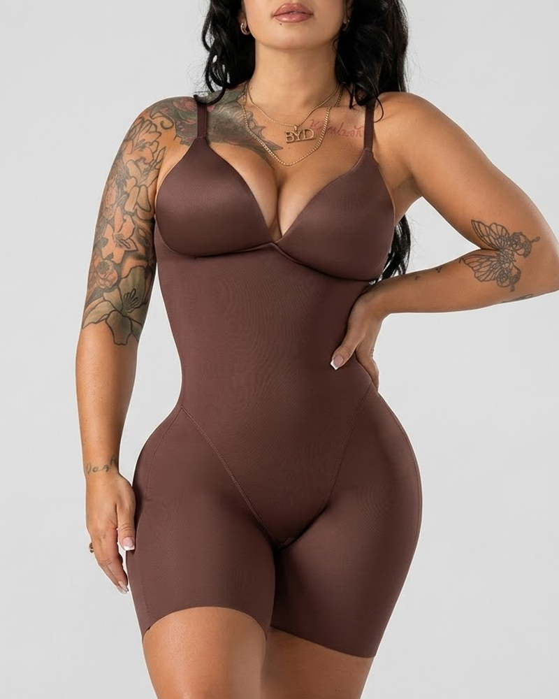 Body moldeador sin costuras con copas sin aros, efecto lifting de abdomen y glúteos