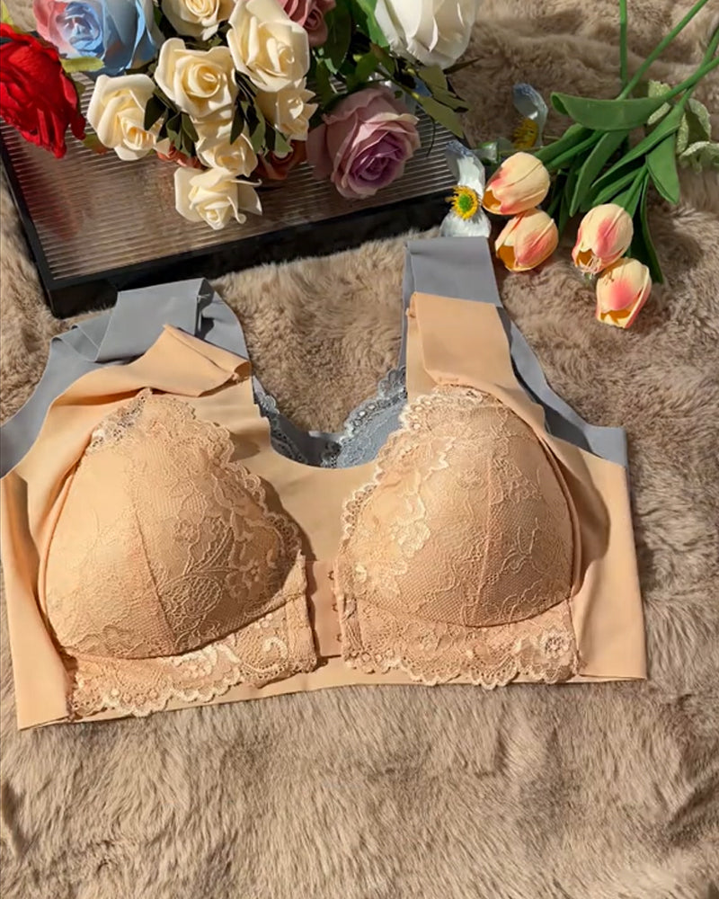 Brasier de encaje con cierre frontal