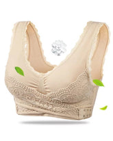 Brasier deportivo push-up con parte delantera cruzada y botones laterales