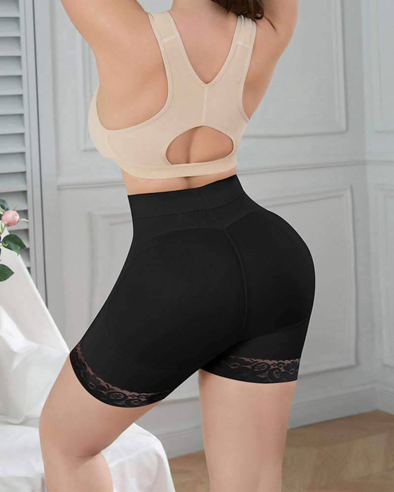 Uso de la vida diaria, pantalones cortos moldeadores de doble presión, fajas adelgazantes, faja moldeadora de cuerpo de encaje