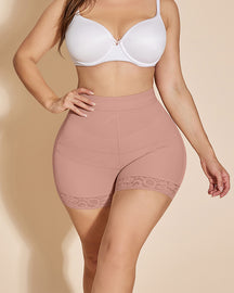 Uso de la vida diaria, pantalones cortos moldeadores de doble presión, fajas adelgazantes, faja moldeadora de cuerpo de encaje