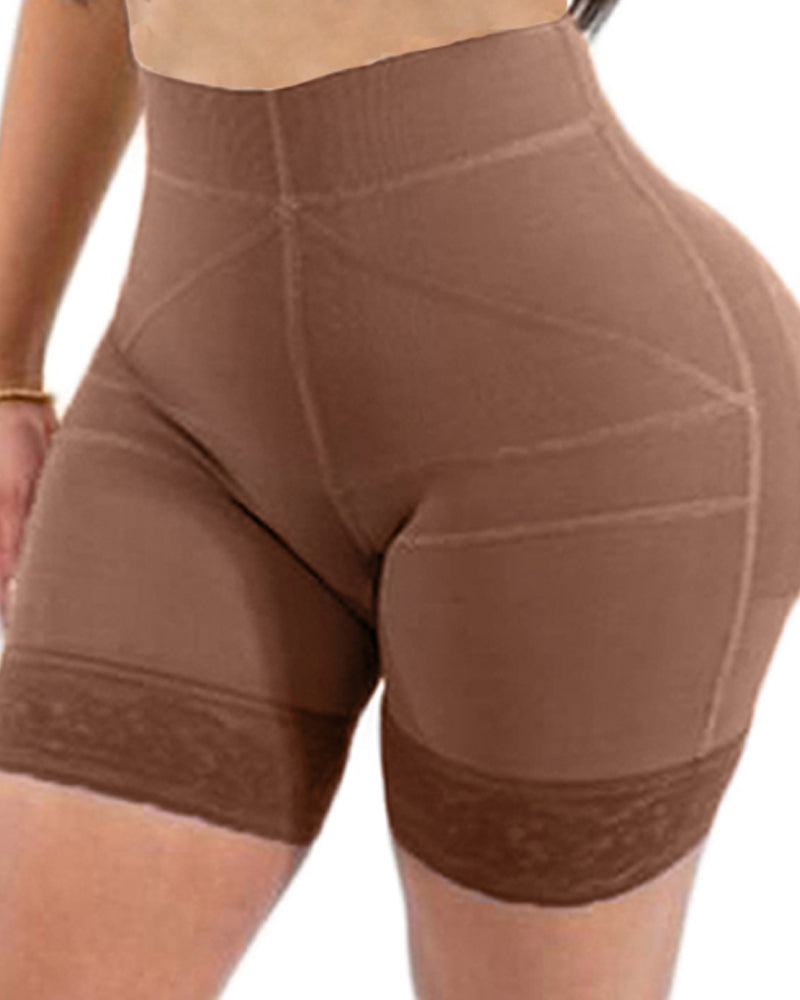 Uso de la vida diaria, pantalones cortos moldeadores de doble presión, fajas adelgazantes, faja moldeadora de cuerpo de encaje