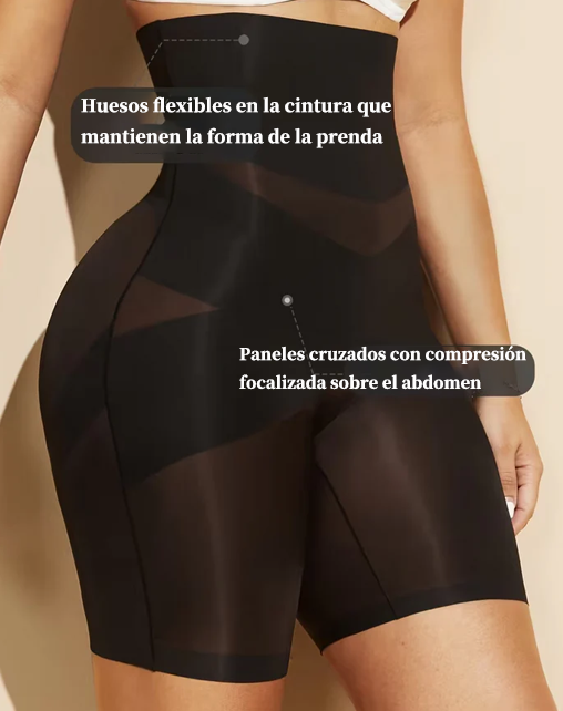 Shorts moldeadores de cintura alta sin costuras con efecto moldeador cruzado