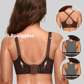 Sujetador de gelatina sin aros, sin costuras y con forma de abanico y copa completa