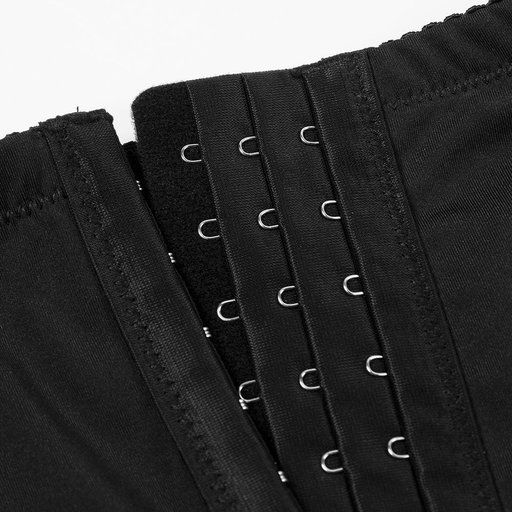 Shorts moldeadores de talle alto con cierre de gancho y ojal para control de abdomen y levantamiento de caderas con almohadillas en las caderas