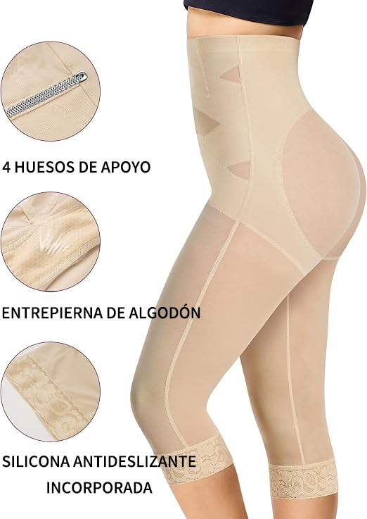 Braguitas moldeadoras de malla transparente para control de abdomen y levantamiento de glúteos