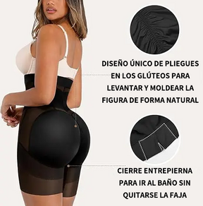 Shorts moldeadores de talle alto con múltiples botones diseñados para controlar el abdomen y levantar los glúteos