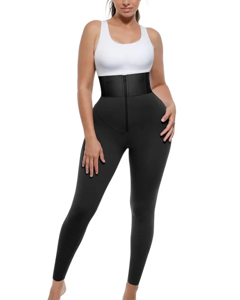 Pantalones largos ajustados moldeadores con cinturón de cintura alta para control de abdomen