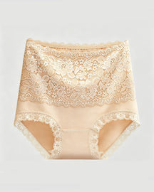 Braguitas de encaje de talle alto, control de abdomen y efecto lifting de glúteos con entrepierna de algodón.