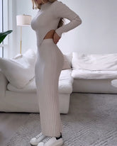 Traje de moda sexy a rayas