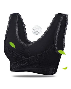 Brasier deportivo push-up con parte delantera cruzada y botones laterales