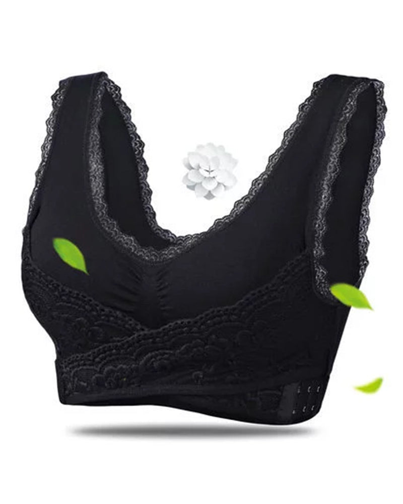 Brasier deportivo push-up con parte delantera cruzada y botones laterales