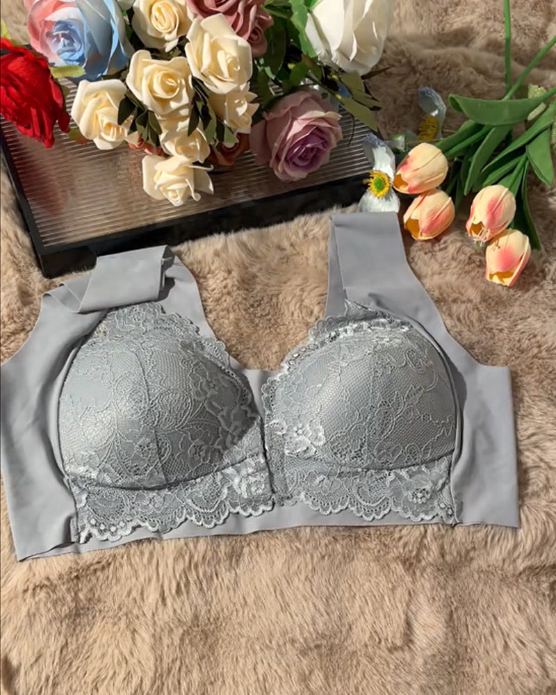 Brasier de encaje con cierre frontal