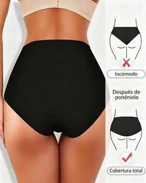 Braguitas de algodón de talle alto con estampado floral, de alta elasticidad, que controlan el abdomen y realzan los glúteos.