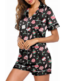 Conjunto de pijama corto con estampado de grafiti (preventa)