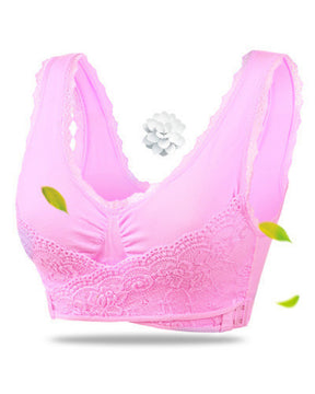 Brasier deportivo push-up con parte delantera cruzada y botones laterales
