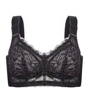 Bralette de cobertura total minimizador transpirable sin aros de encaje floral elegante