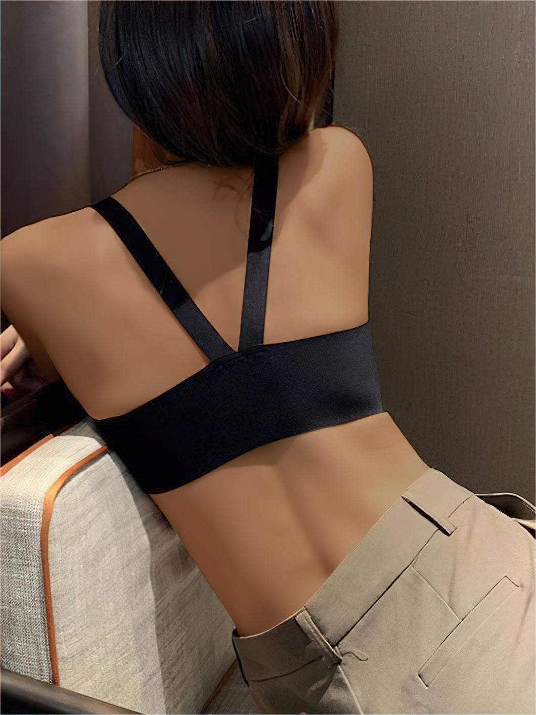 Brasier push up para mujer Push Up Cobertura completa Cuello en V Halter sexy