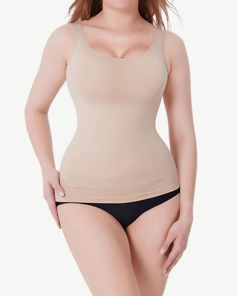 Top sin mangas moldeador desnudo con control de barriga adelgazante diario