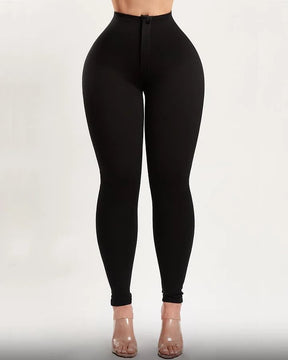 Pantalones adelgazantes con levantamiento de glúteos y cintura alta con control de barriga