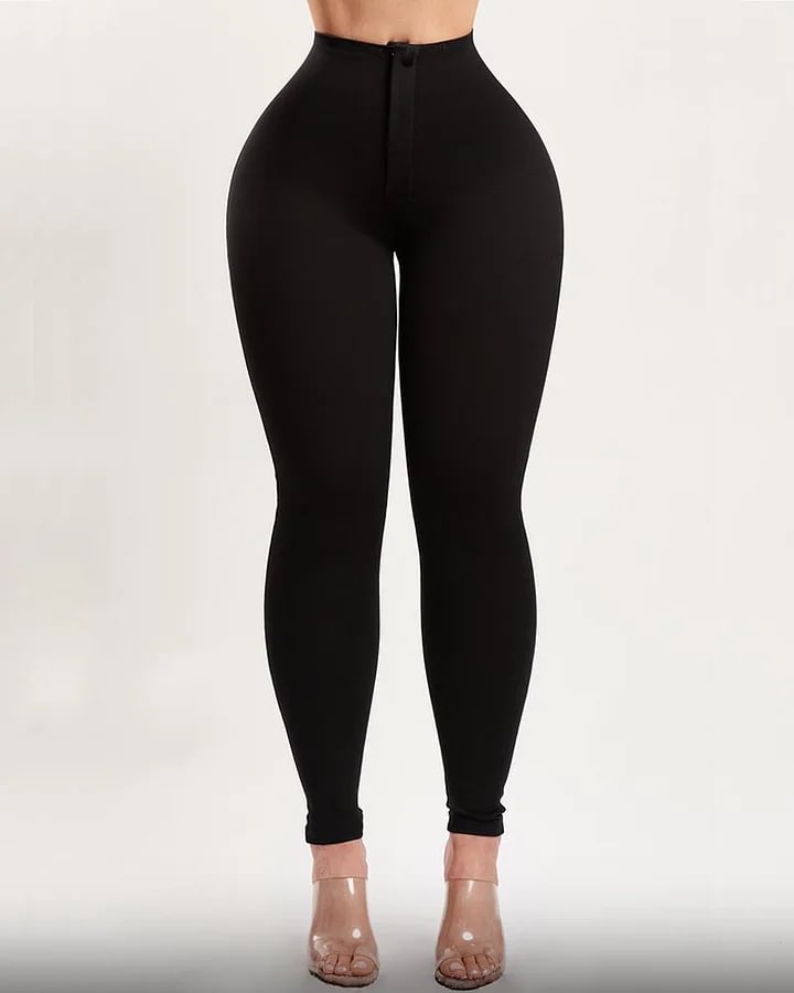 Pantalones adelgazantes con levantamiento de glúteos y cintura alta con control de barriga