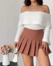 Falda corta plisada mini