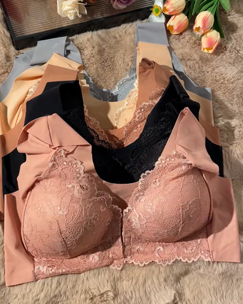 Brasier de encaje con cierre frontal