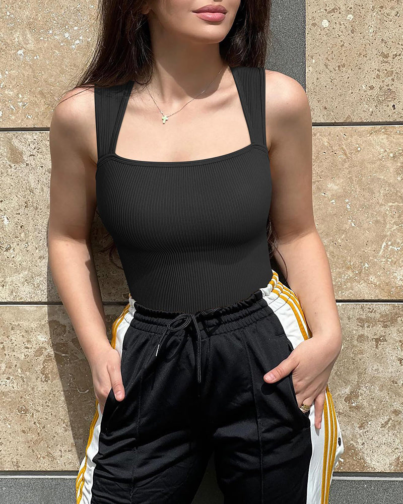 Body de canalé sin mangas