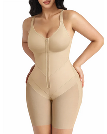 Body con faja de cobertura total para el pecho, control de abdomen y efecto levantamiento de glúteos.