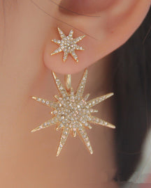 Pendientes de copo de nieve con diamantes guardianes