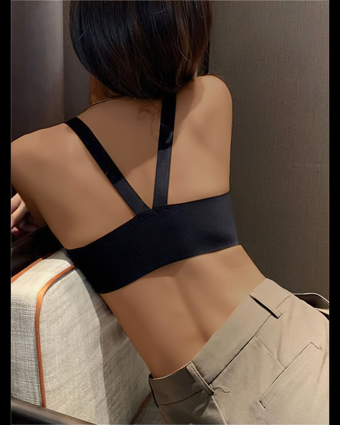 Brasier push up para mujer Push Up Cobertura completa Cuello en V Halter sexy