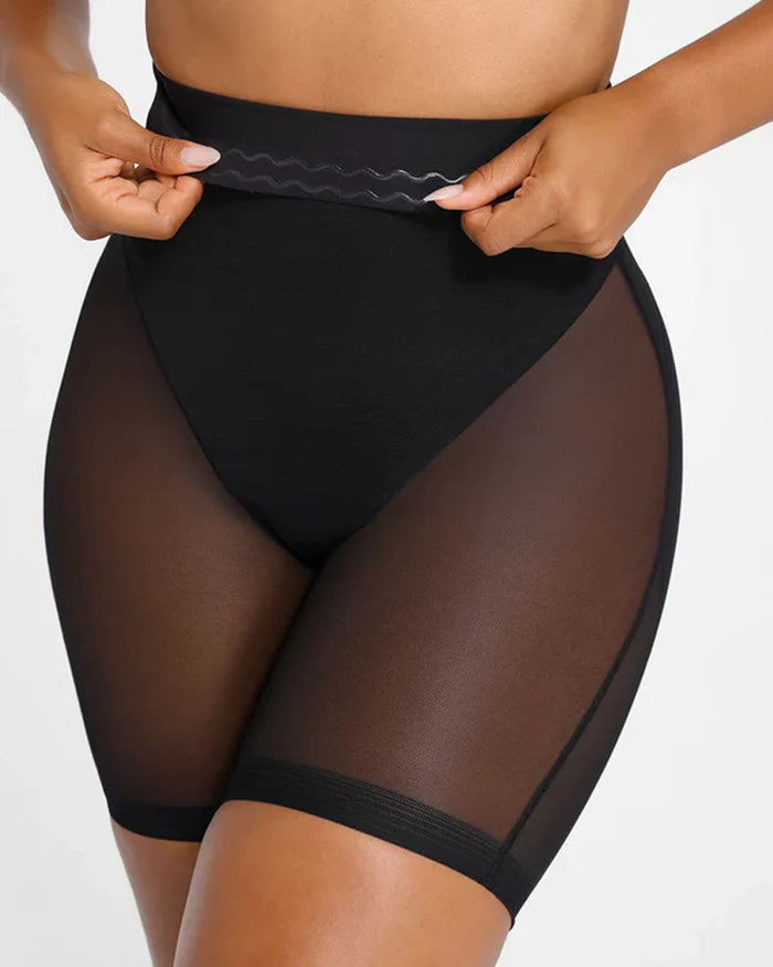 Pantalones cortos de malla de cintura alta que realzan la cadera y son suaves con la piel (Preventa)