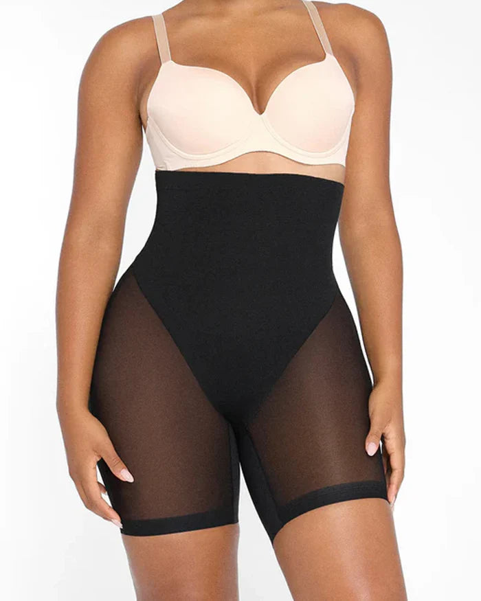Pantalones cortos de malla de cintura alta que realzan la cadera y son suaves con la piel (Preventa)