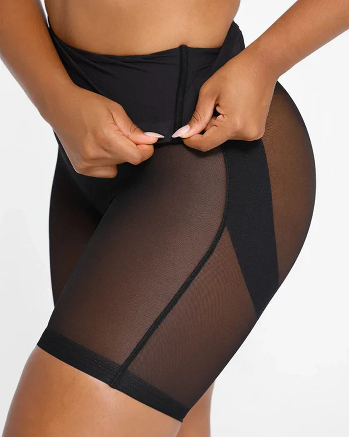 Pantalones cortos de malla de cintura alta que realzan la cadera y son suaves con la piel (Preventa)