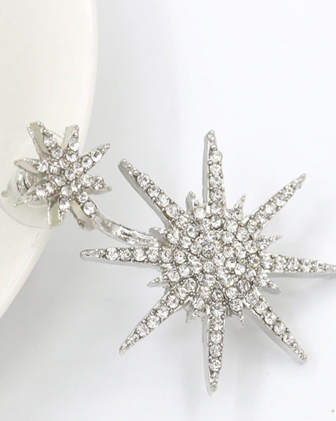 Pendientes de copo de nieve con diamantes guardianes