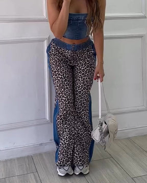 Vaqueros holgados con estampado de leopardo (preventa)