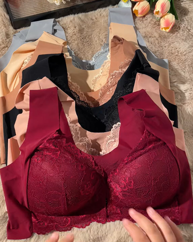 Brasier de encaje con cierre frontal