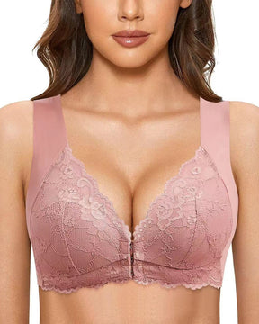 Brasier de encaje con cierre frontal