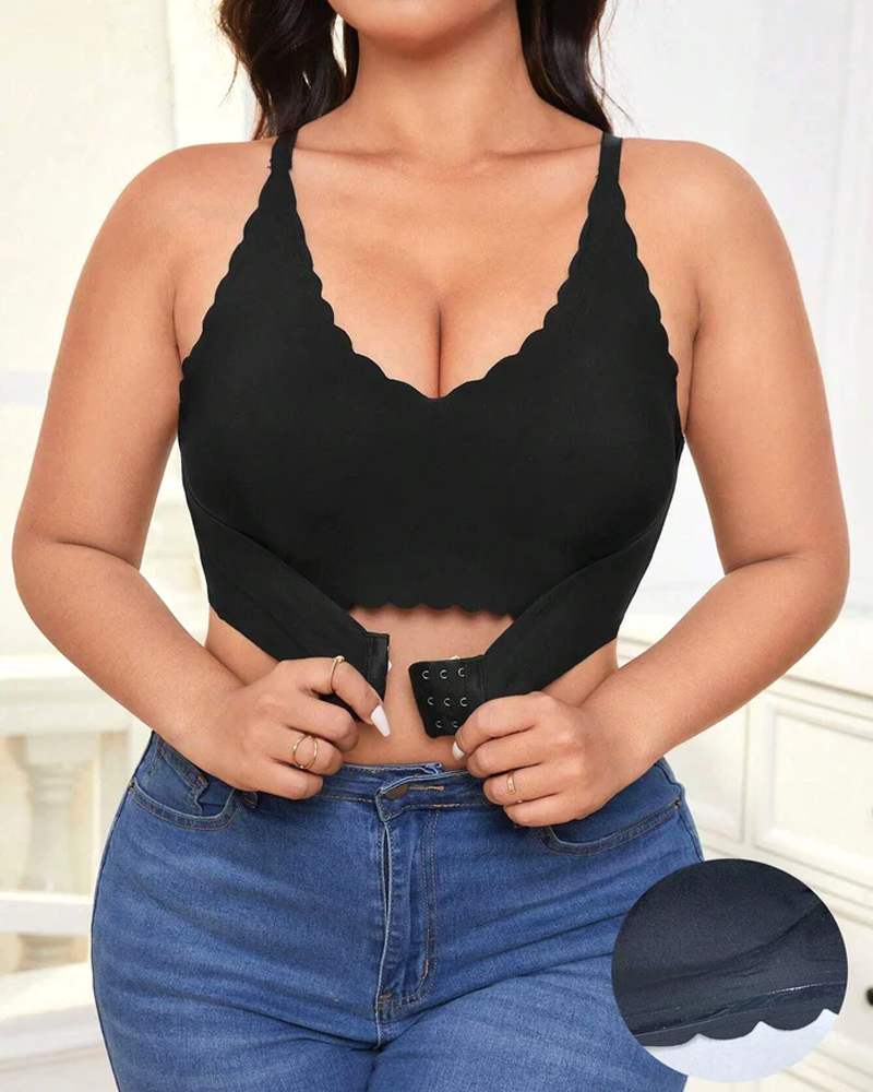 Brasier de mujer de talla grande sin costuras con cierre frontal sin aros