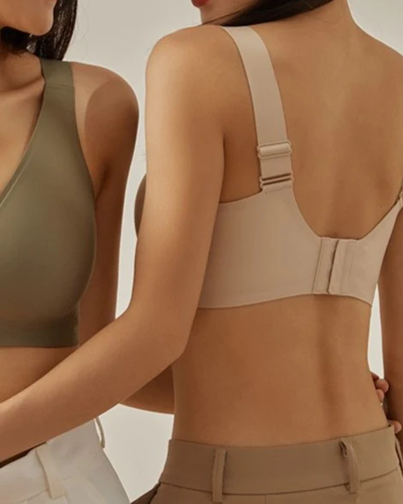Brasier push-up con sensación de gelatina que corrige la postura transpirable inalámbrico