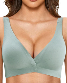 Brasier push up para mujer Push Up Cobertura completa Cuello en V Halter sexy
