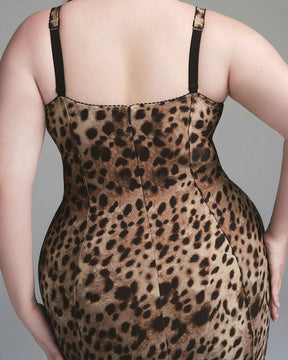 Vestido ajustado elástico con estampado de leopardo
