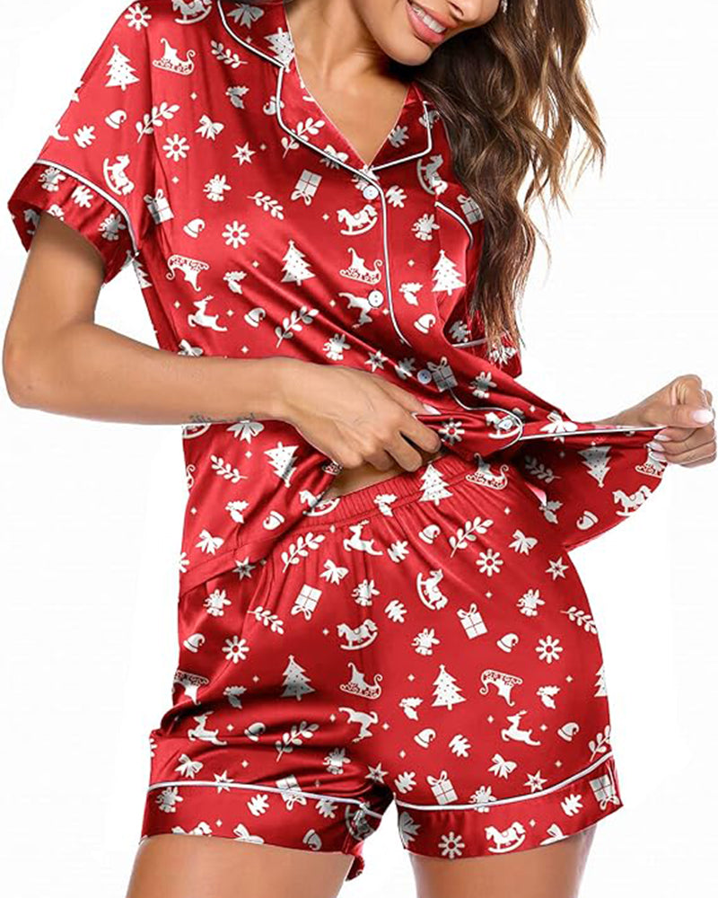 Conjunto de pijama corto con estampado de grafiti (preventa)