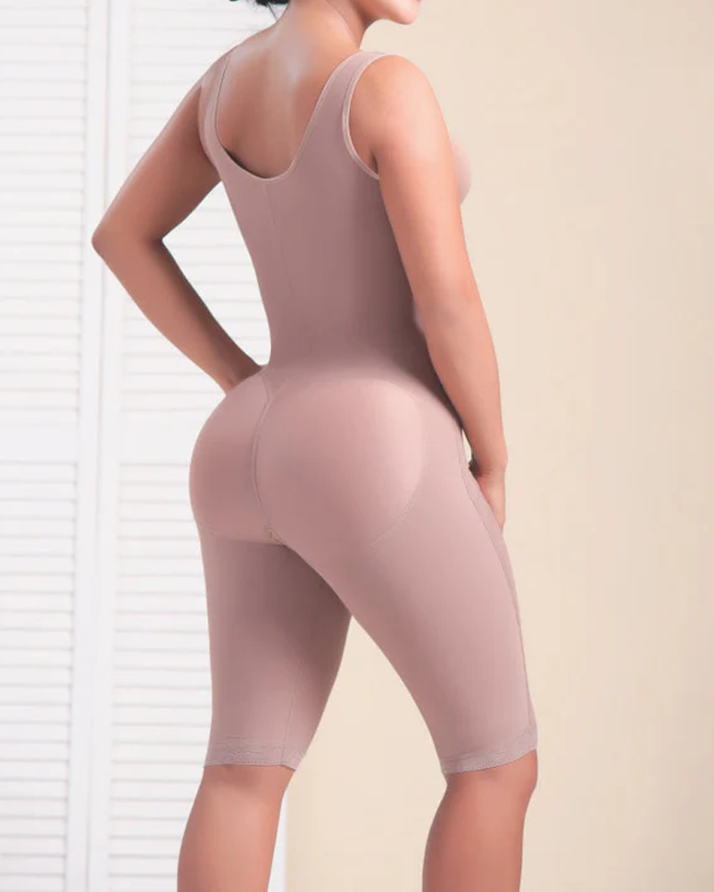 Fajas con control de barriga para mujer, cierre frontal, cremallera lateral, faja corporal completa, mono posparto