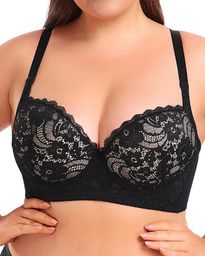 Brasier de ropa interior fina y sexy con encaje de ajuste de talla grande para mujer