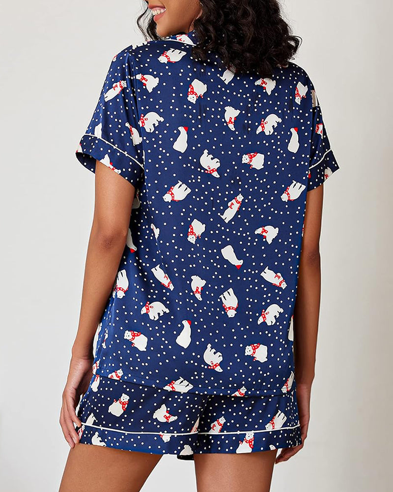 Conjunto de pijama corto con estampado de grafiti (preventa)