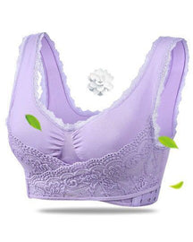 Brasier deportivo push-up con parte delantera cruzada y botones laterales