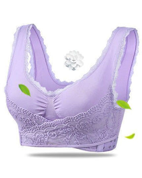 Brasier deportivo push-up con parte delantera cruzada y botones laterales